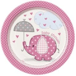 Umbrellaphants Pink Plates 7" 8CT