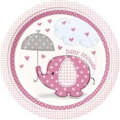Umbrellaphants Pink Plates 9" 8CT