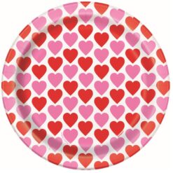 Valentine Hearts Plates 7" 8CT