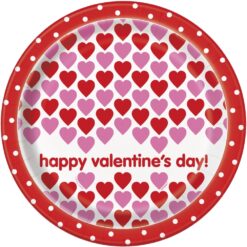 Valentine Hearts Plates 9" 8CT