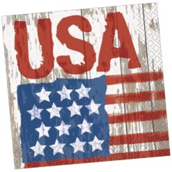 Vintage Flag Napkins Beverage 24CT