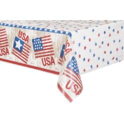Vintage Flag Tablecover Plastic 54x84