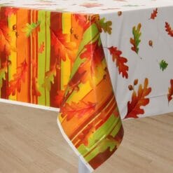 Acorn Stripe Tablecover Plastic 54x108