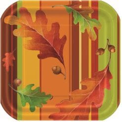Acorn Stripe Plates Paper SQR 7" 10CT
