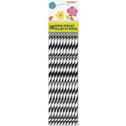 Zebra Stripe Paper Straws 10CT