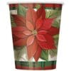 Poinsettia Plaid Cups Hot/Cold 9Oz 8Ct
