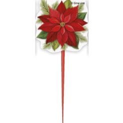 Poinsettia Plaid Picks 3.5" 8CT
