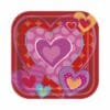I Heart Valentines Plates Sqr 7&Quot; 10Ct