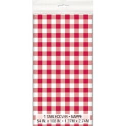 Red Gingham Pattern Tablecover 54x108