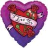 18" HRT I Love You Tattoo Foil Balloon