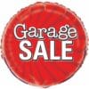 18&Quot; Rnd Red Garage Sale Foil Balloon