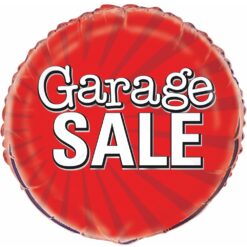 18" RND Red Garage Sale Foil Balloon