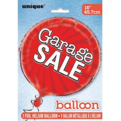 18" RND Red Garage Sale Foil Balloon
