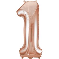 34" NBR Rose Gold #1 Mylar Balloon