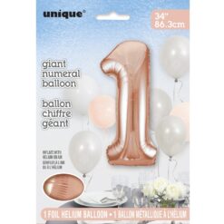 34" NBR Rose Gold #1 Mylar Balloon