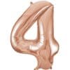 34" NBR Rose Gold #4 Mylar Balloon 2 34&Quot; Nbr Rose Gold #4 Mylar Balloon