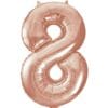34" NBR Rose Gold #8 Mylar Balloon 1 34&Quot; Nbr Rose Gold #8 Mylar Balloon