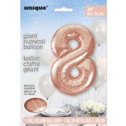 34" NBR Rose Gold #8 Mylar Balloon