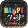 Happy New Year Confetti Plates Sqr 7&Quot; 10Ct