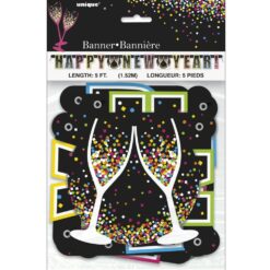 Happy New Year Confetti Large Banner 5FT