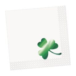 Green Shamrock Napkins Beverage 16CT
