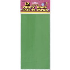 Green Paper Party Bags 12CT