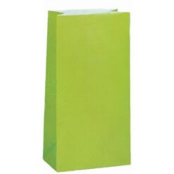 Lime Green Paper Party Bags 12CT