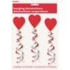 Red Heart Hanging Swirl Decor 26" 3CT 2 Red Heart Hanging Swirl Decor 26&Quot; 3Ct