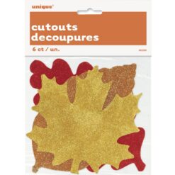 Fall Leaves Mini Gltr Cutouts Astd 6CT