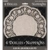 Doilies Silver Foil Round 8.25&Quot; 4Ct
