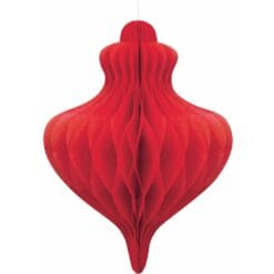Red Ornmnt SHPD PPR Decor-12"