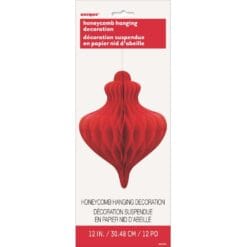 Red Ornmnt SHPD PPR Decor-12"