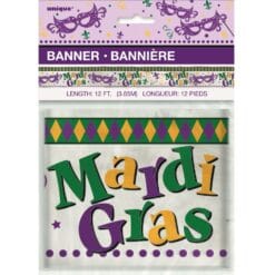 Mardi Gras Masquerade Foil Banner 12FT