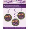Mardi Gras Hanging Swirl Decor 26&Quot;L 3Ct