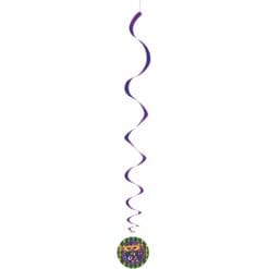 Mardi Gras Hanging Swirl Decor 26"L 3CT
