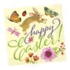 Floral Easter Bunny Napkins Beverage 16Ct