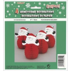 4 Santa 6" Honeycomb Dec.