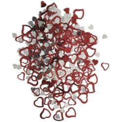 Hearts Foil Confetti Red/Silver .5oz