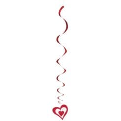 Hearts Hanging Swirl Decor 36" 3CT