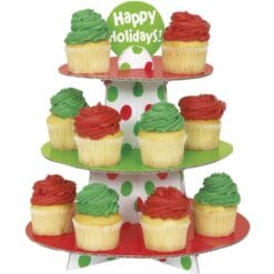 Cupcake Stand Red/Green Dots