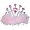 Pretty Pink Heart Tiara W/Marabou