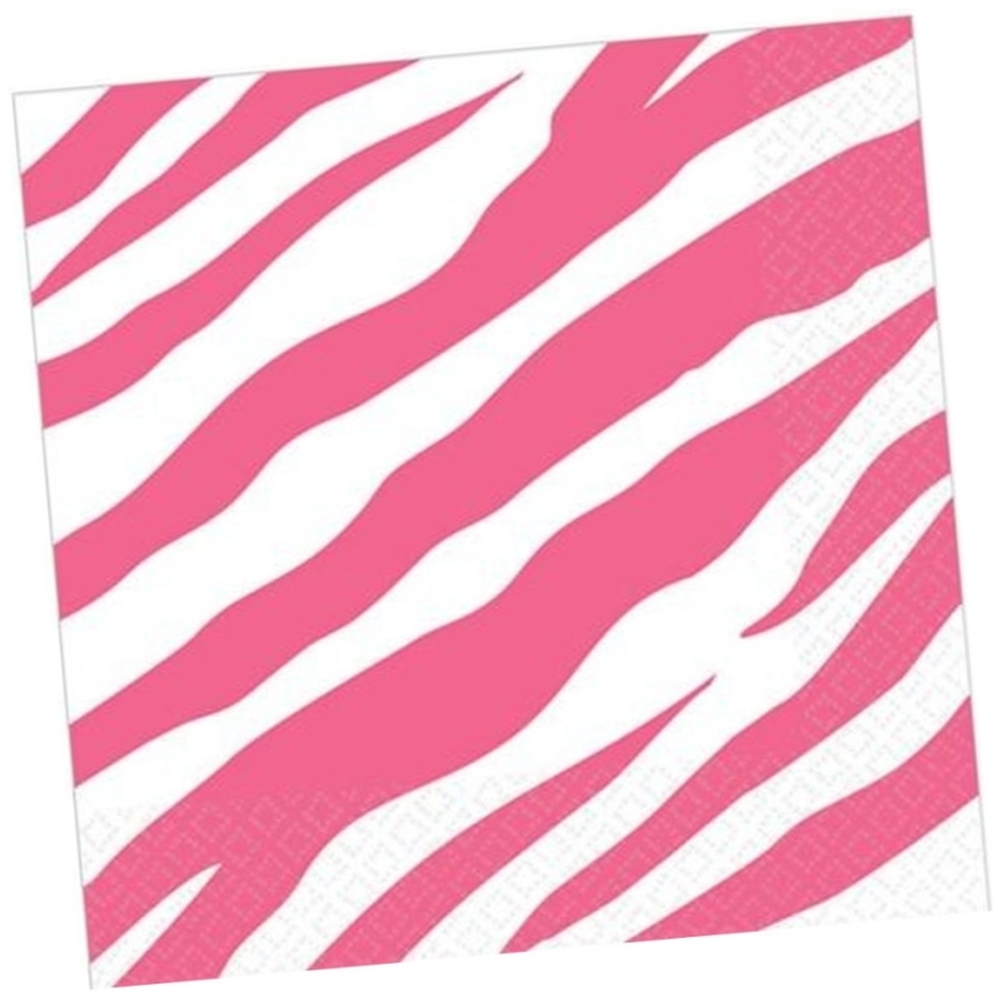Pink Zebra Napkins Beverage 16CT 3 Pink Zebra Napkins Beverage 16Ct