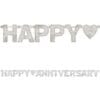 Happy Anniversary Silver Foil Banner 7ft