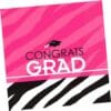 Zebra Party Grad Napkins Beverage 16Ct