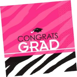 Zebra Party Grad Napkins Beverage 16CT