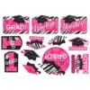 Pink & Black Zebra Grad Cutouts 12CT 2 Pink &Amp; Black Zebra Grad Cutouts 12Ct