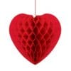 Honeycomb Heart Red Tissue Decor