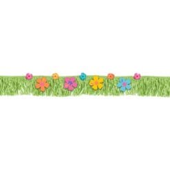 Hibiscus Fringe Paper Banner w/Fabric Flowers
