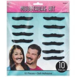 Skinny Nifty 50's Moustache Kit 10pcs