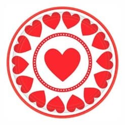 Sweet Love Heart Plates 7" 8CT